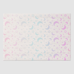 Pastel Crescent Moons and Stars Halloween Tissue Paper