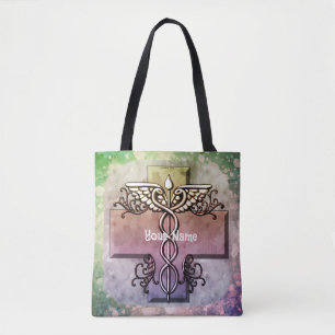 Pastel Cross Caduceus  Tote Bag