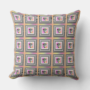 Pastel Cube With Stripes Repeat Cushion