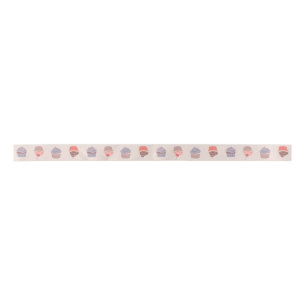 Pastel Cupcake Confetti Pattern Ribbon Satin Ribbon