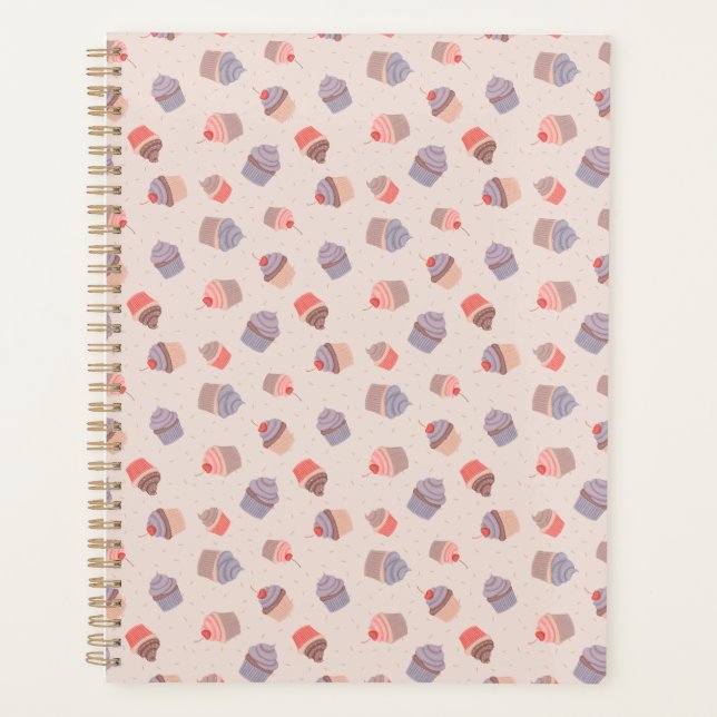 Pastel Cupcake Confetti Spiral Bound Planner (Front)