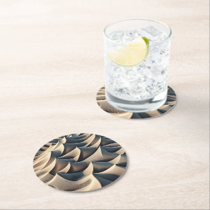 Pastel Currents Round Paper Coaster