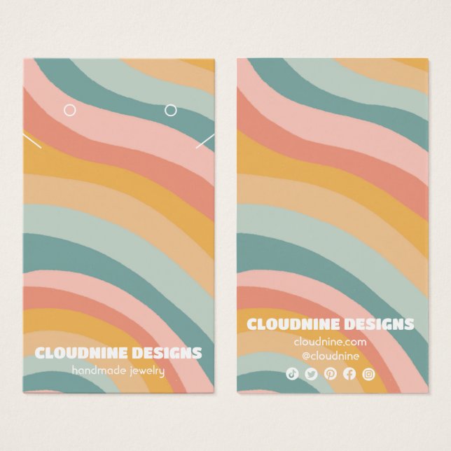 Pastel Curve Earring Necklace Jewellery Display Ca (Front & Back)