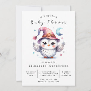 Pastel Custom Owl Baby Shower Invitation