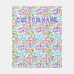 Pastel cute blanket, personalised cosy throw fleece blanket