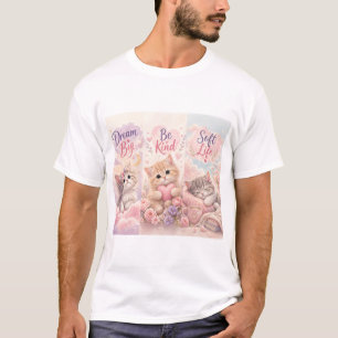 Pastel Cute Cat Dream Big Soft Aesthetic T-Shirt