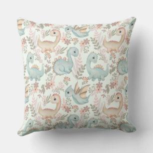 Pastel cute dinosaurs cushion