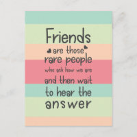 Pastel Cute Friends rare Friendship Quote Stripes