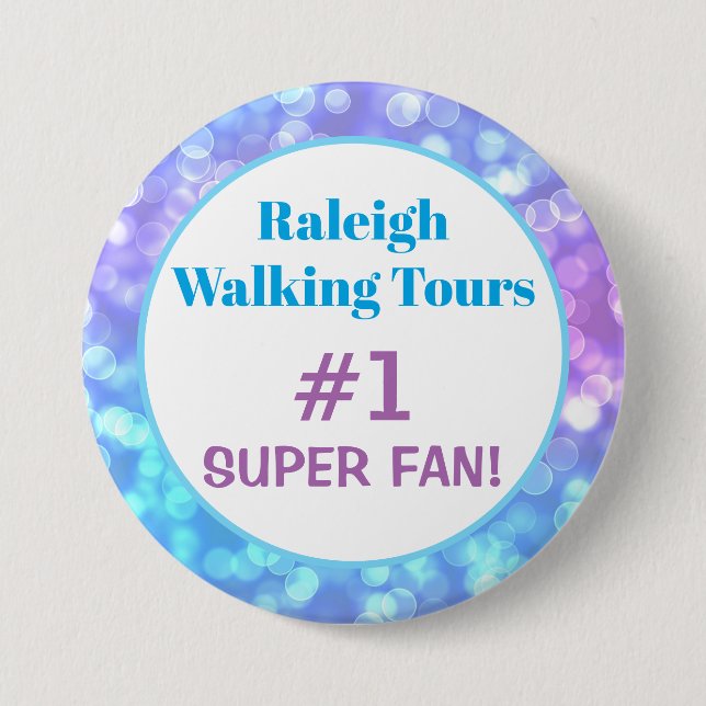 Pastel Cute Girly Super Fan Button (Front)