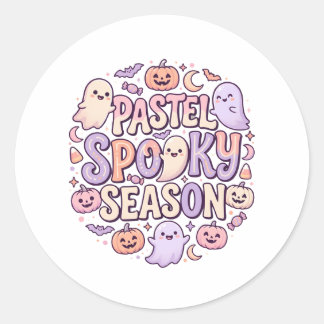 Pastel Cute Halloween Party Classic Round Sticker