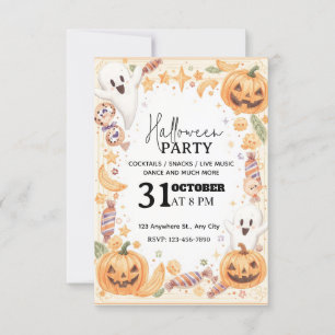 Pastel Cute Halloween Party Invitation – Editable