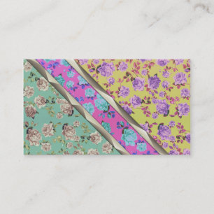 Pastel Cute Hipster Trendy Colourful Floral Business Card