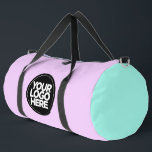 Pastel Cute | Personalised Corporate Logo and Text Duffle Bag<br><div class="desc">Classic pastel pink blue and lavender purple | Personalised Corporate Logo and Text Modern Business Printed Duffle Bag</div>