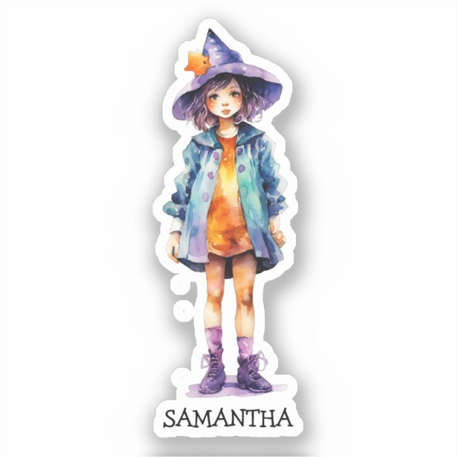 Pastel Cute Witch Girl Halloween Aesthetic  (Front)