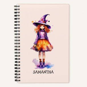 Pastel Cute Witch Girl - Halloween Aesthetic (2) Notebook