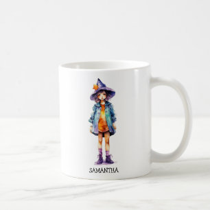 Pastel Cute Witch Girl Halloween Aesthetic  Coffee Mug