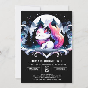 Pastel Cute Wolf Birthday Invitation