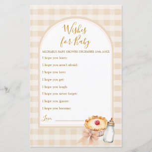 Pastel Cutie Pie Fall Baby Shower Wishes for Baby