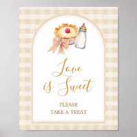 Pastel Cutie Pie Gingham Baby Shower Love is Sweet