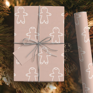 Pastel D2AFA1 Cookie Gingerbread Man Wrapping Paper