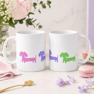 Pastel Dachshund Puppies Coffee Mug