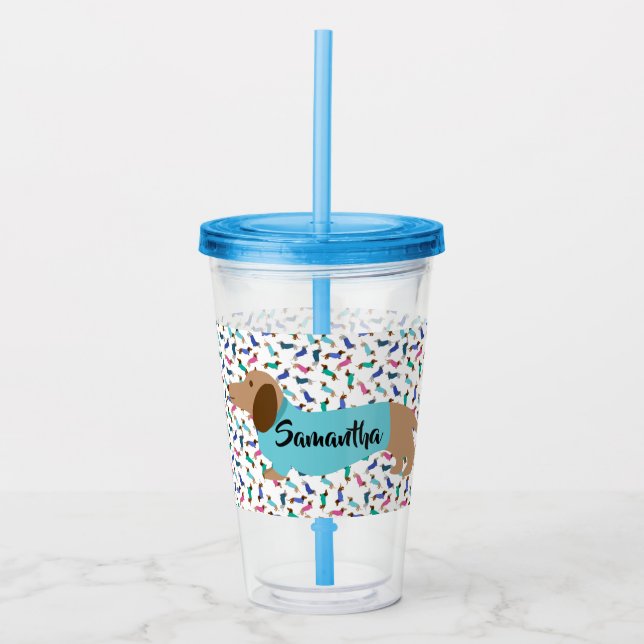 Pastel Dachshunds Tumbler (Front)