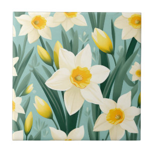 Pastel Daffodil Retro Tile