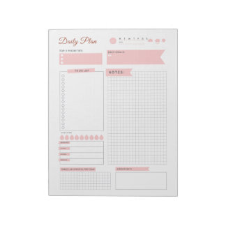 Pastel Daily Plan Notepad - Plan your Day!