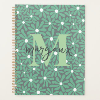 Pastel Daisies Floral Personalized Monogram Name Planner
