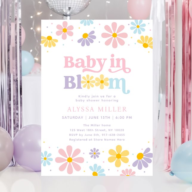 Pastel Daisy Baby in Bloom Baby Shower Invitation (Creator Uploaded)