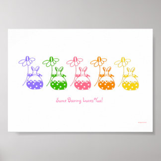Pastel Daisy Bunny poster