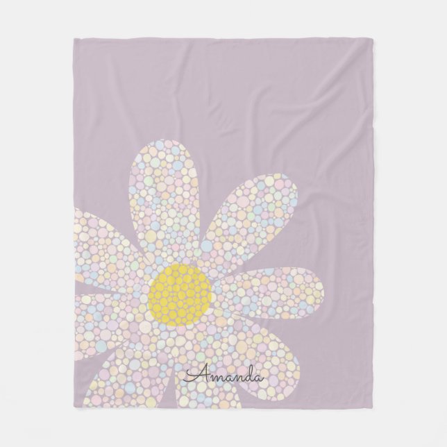 Pastel Daisy Fleece Blanket (Front)