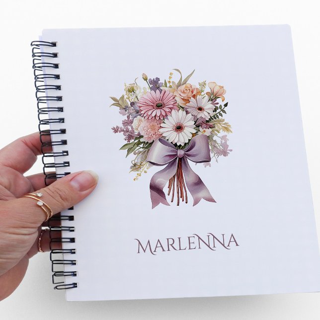 Pastel Daisy Floral Bridesmaid Proposal  Notebook (Pastel Daisy Bouquet Notebook)