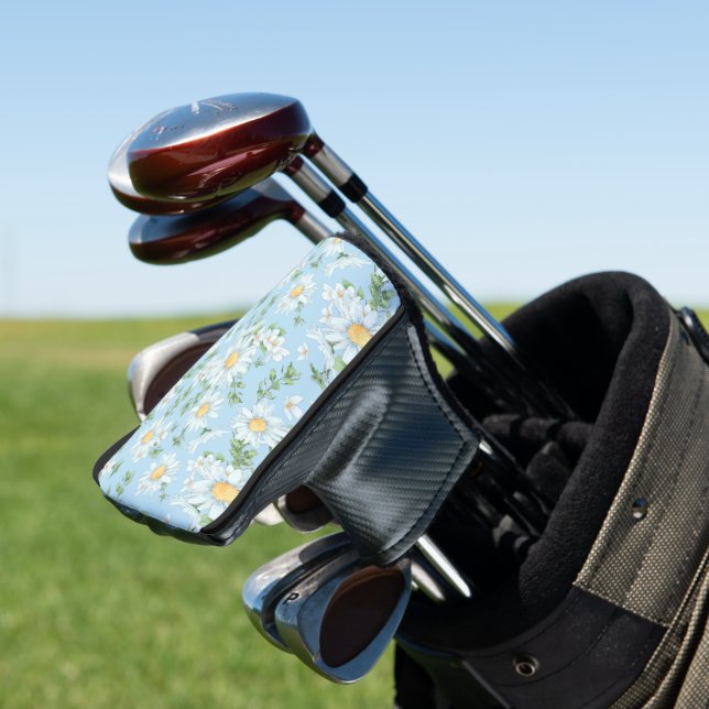 Pastel Daisy Flower Garden Pattern Golf Head Cover (In Situ)
