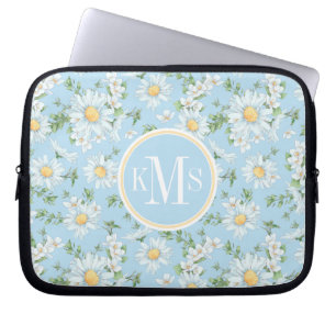 Pastel Daisy Flower Garden Pattern Laptop Sleeve