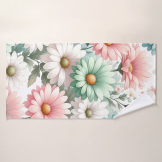 Pastel Daisy Print  Bath Towel
