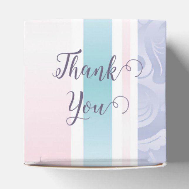 Pastel Damask Thank You Favour Box (Top)