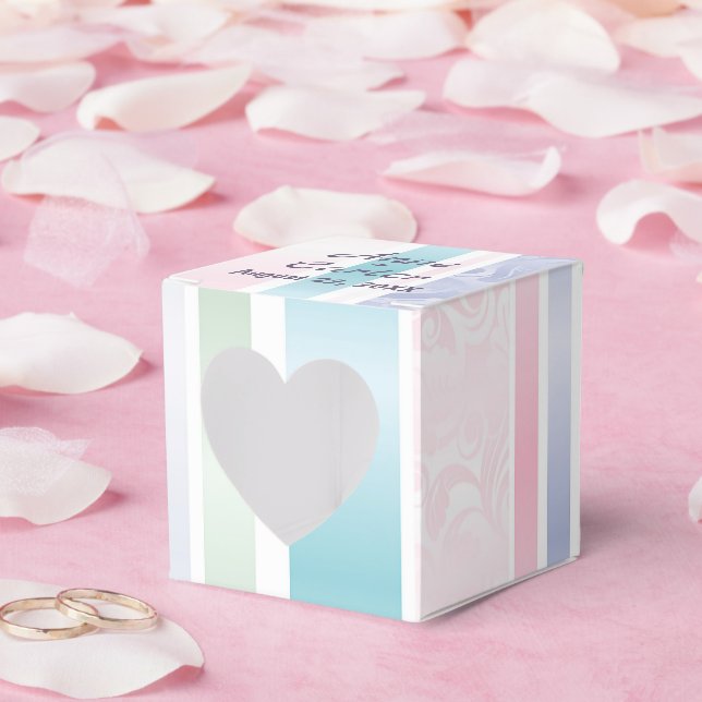 Pastel Damask Wedding Thank You Favour Box (Wedding)