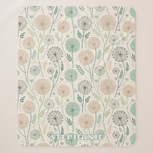 Pastel Dandelion Dreams – Whimsical Floral (2) Sherpa Blanket