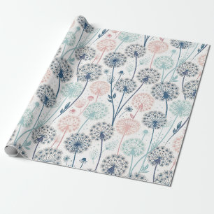Pastel Dandelion Dreams – Whimsical Floral Wrapping Paper
