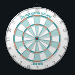 Pastel Dartboard with Custom Text<br><div class="desc">Pastel dart board with two custom text areas. Choose "customise more" option if you want to change colours.</div>