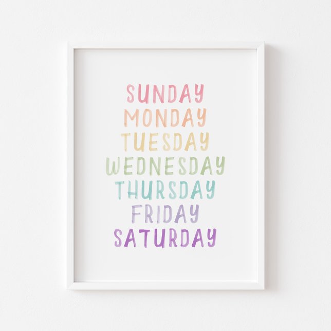 Pastel day of week poster (Creator Uploaded)