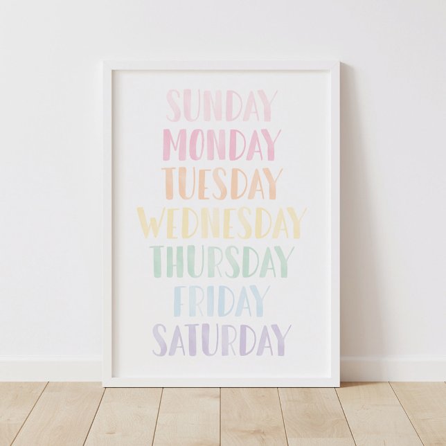 Pastel Days of the Week Educational Poster (Creator Uploaded)
