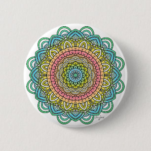Pastel Defleur Mandala 6 Cm Round Badge