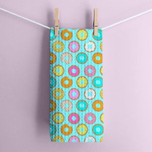 Pastel Delicious Doughnut Desserts Kitchen Towel