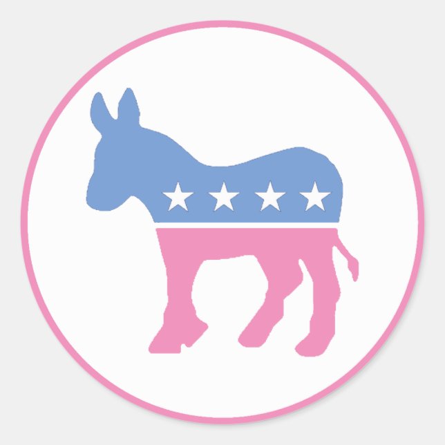 Pastel Democratic Donkey Classic Round Sticker (Front)