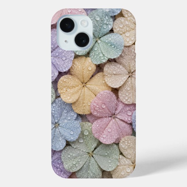 Pastel Dew-Kissed Clover Flowers Aesthetic  Case-Mate iPhone Case (Back)