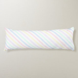 Pastel Diagonal Candy Stripes Body Cushion