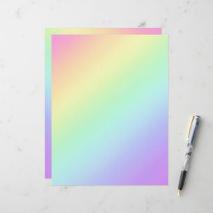 Pastel Diagonal Rainbow Gradient Custom Letterhead