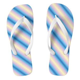 Pastel Diagonal Stripes Flip Flops